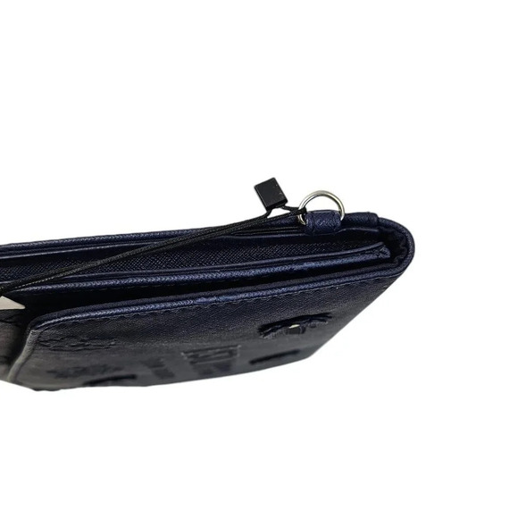 Ted Baker Felcon Floral Applique Envelope Pouch Navy Blue Clutch -No Wrist Strap - Picture 3 of 8